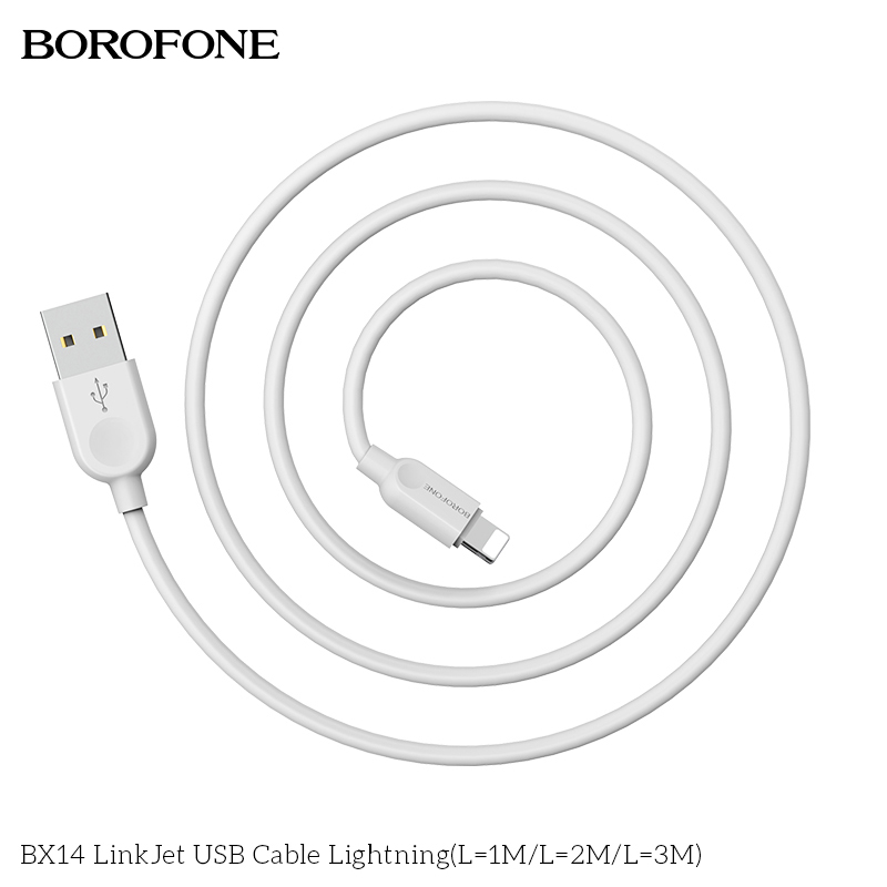 BOROFONE BX14 LinkJet USB-A to Lightning cable 2m NZ 2
